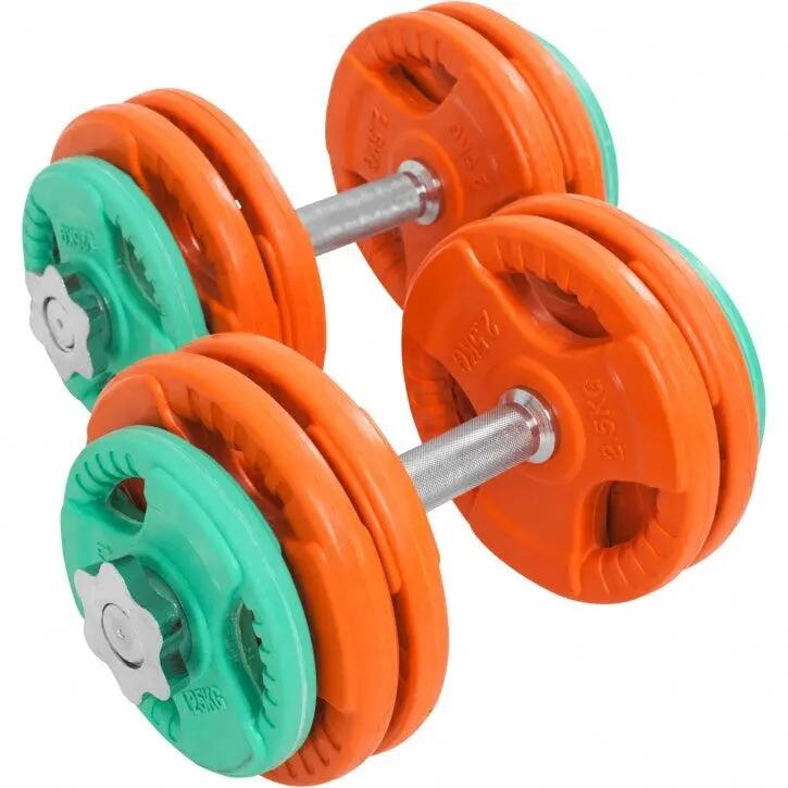 KIT HALTÈRES COURT 30KG REVETEMENT CAOUTCHOUC |MUSCULATION| 30MM/31MM 9/11