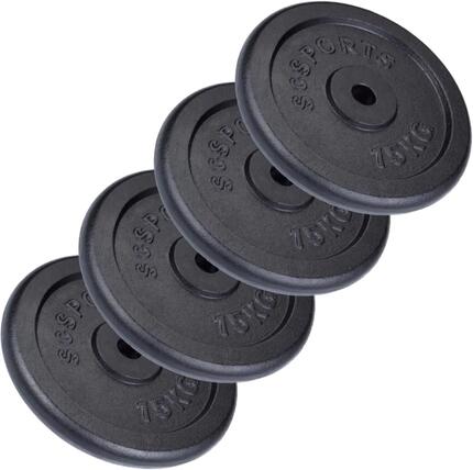 Hantelscheiben 30/31 mm Gusseisen 60 KG (4 x 15 KG)