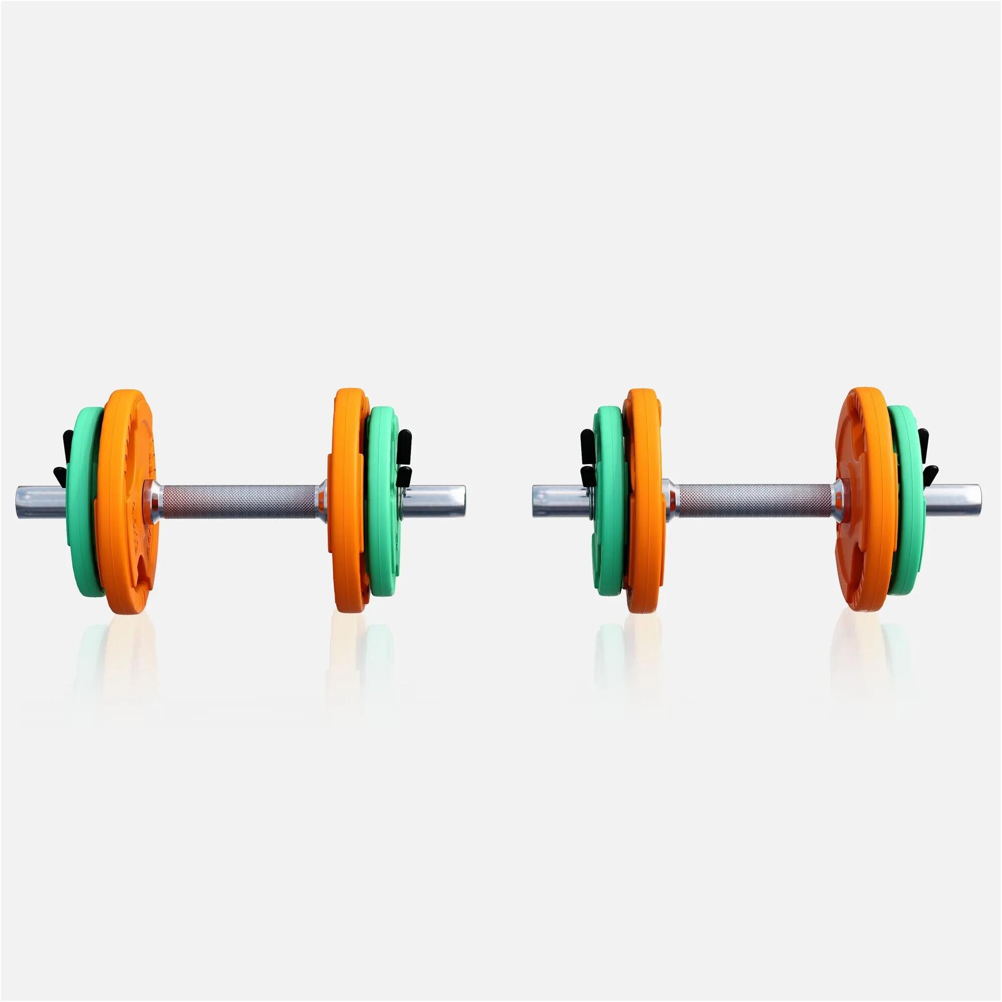 KIT HALTÈRES COURT 20KG REVETEMENT CAOUTCHOUC |MUSCULATION| 30MM/31MM 6/9