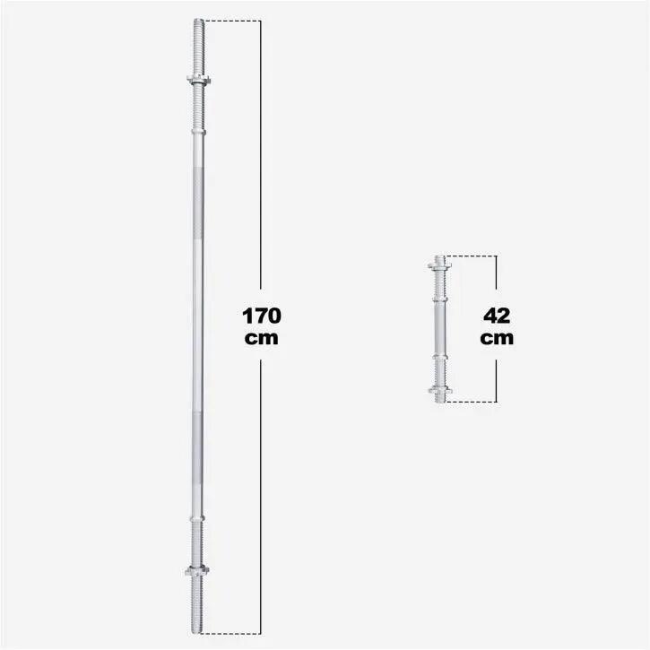 Lange Halterset 100 kg - Kunststof - Schroefsluitingen - Gewichten 8/11