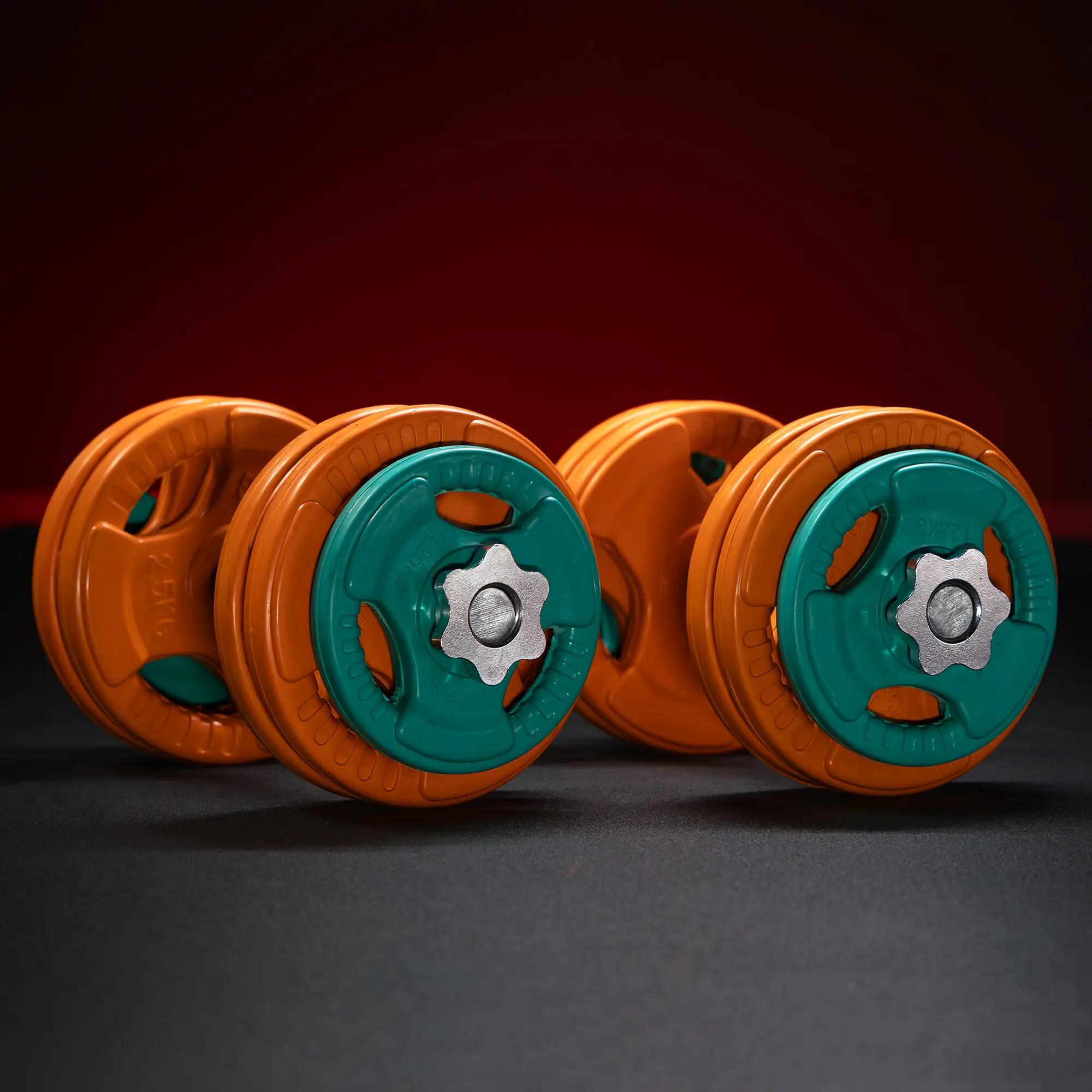 KIT HALTÈRES COURT 30KG REVETEMENT CAOUTCHOUC |MUSCULATION| 30MM/31MM 8/8