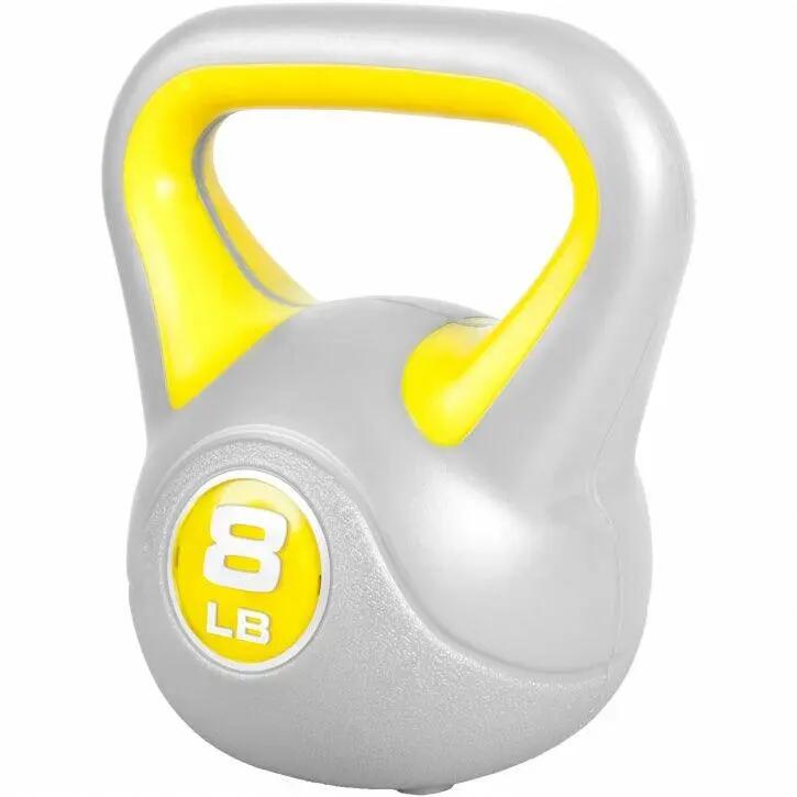Kettlebell Trendy - Kunststof - 4 kg - Grijs - Geel 2/8
