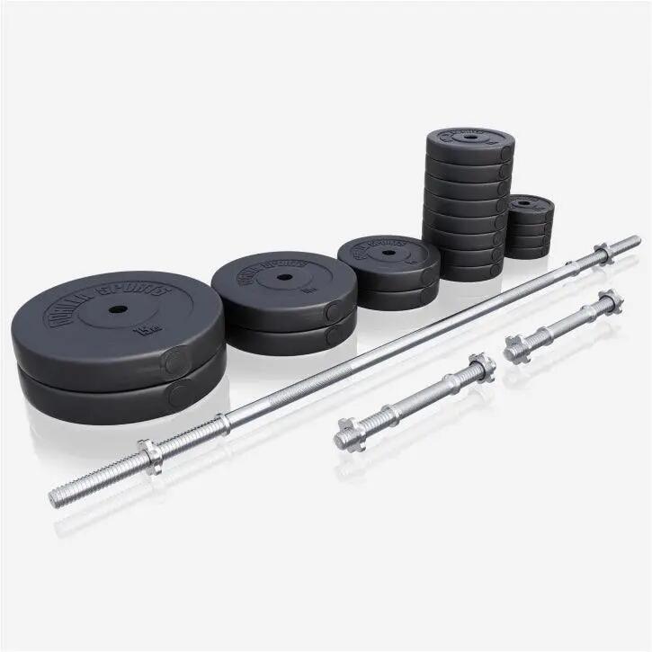 Lange Halterset 100 kg - Kunststof - Schroefsluitingen - Gewichten 2/11