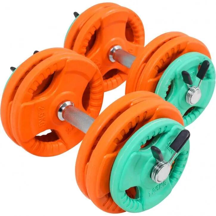 KIT HALTÈRES COURT 30KG REVETEMENT CAOUTCHOUC |MUSCULATION| 30MM/31MM 6/8