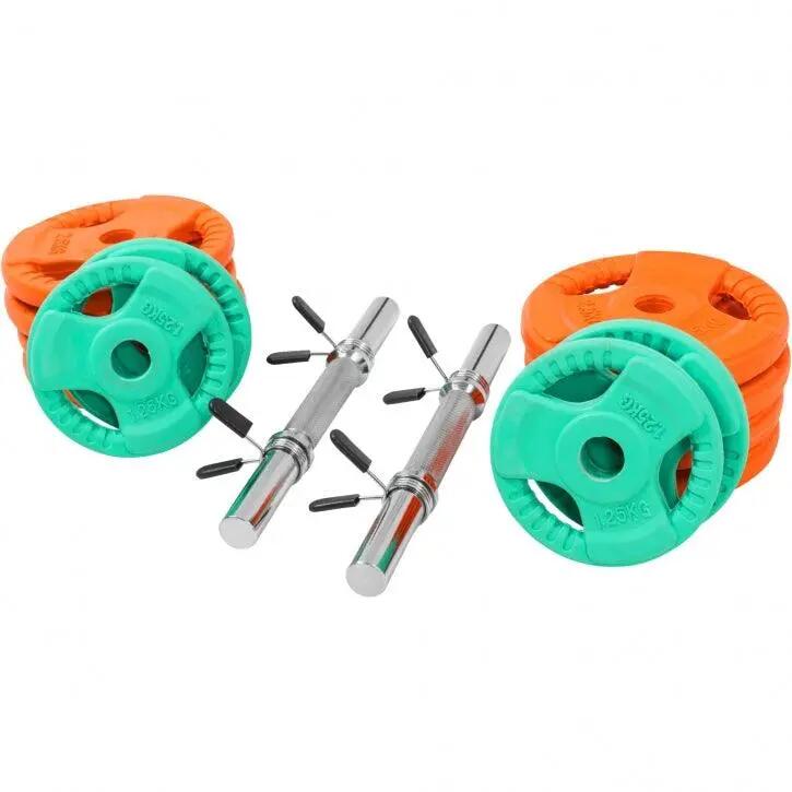 KIT HALTÈRES COURT 30KG REVETEMENT CAOUTCHOUC |MUSCULATION| 30MM/31MM 5/8