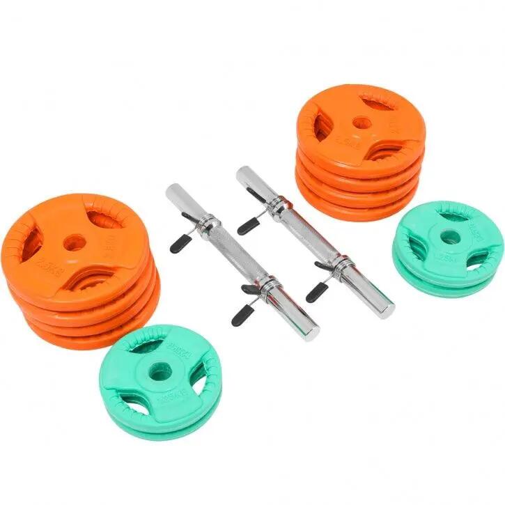 KIT HALTÈRES COURT 30KG REVETEMENT CAOUTCHOUC |MUSCULATION| 30MM/31MM 4/8