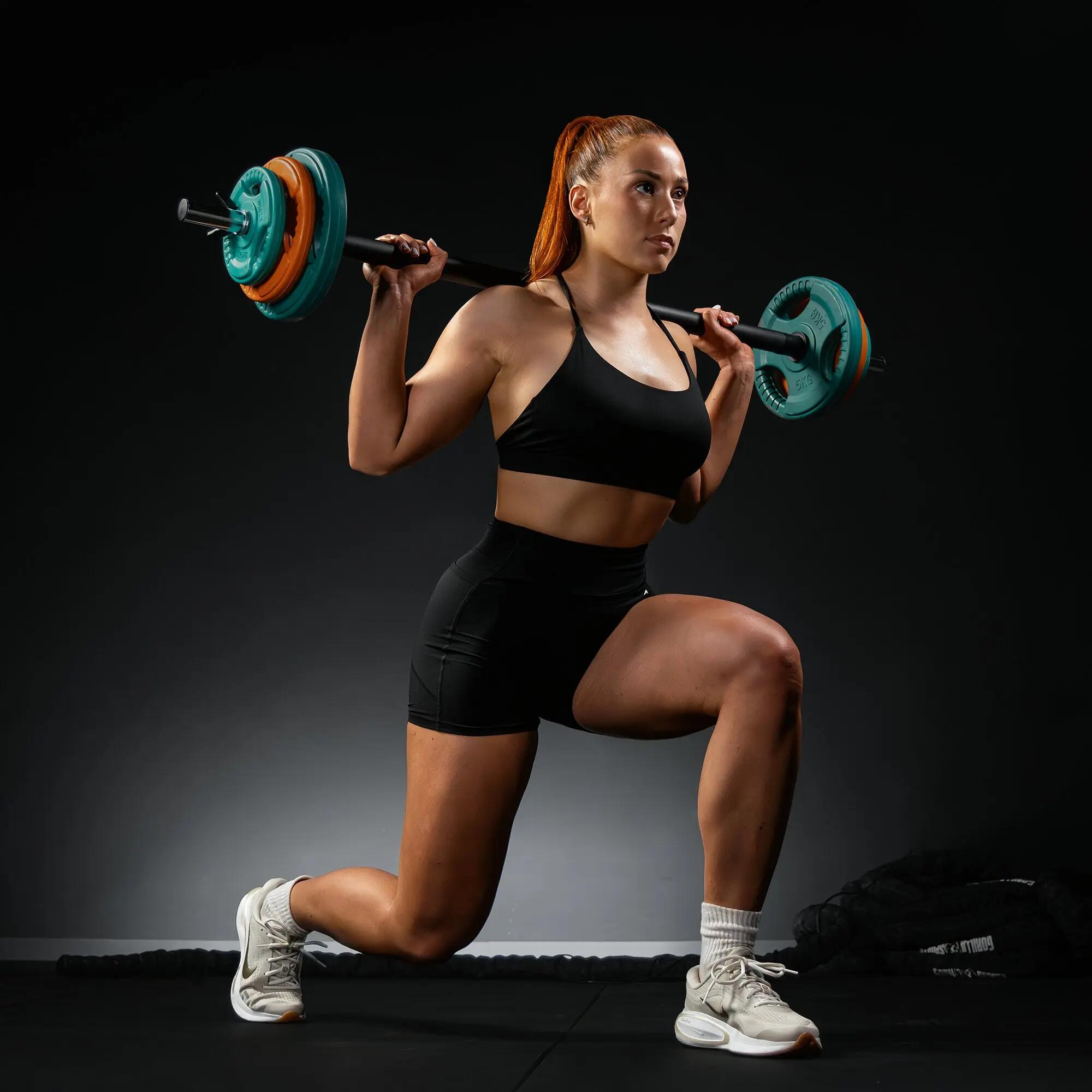 BARRE D'AEROBIC 130 CM POIGNÉES CHROMÉES AVEC POIDS GRIP EN CAOUTCHOUC | DIAMÈTR 8/10