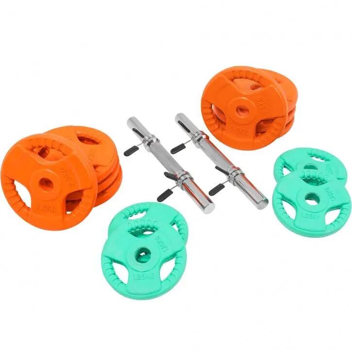 KIT HALTÈRES COURT 30KG REVETEMENT CAOUTCHOUC |MUSCULATION| 30MM/31MM 3/8
