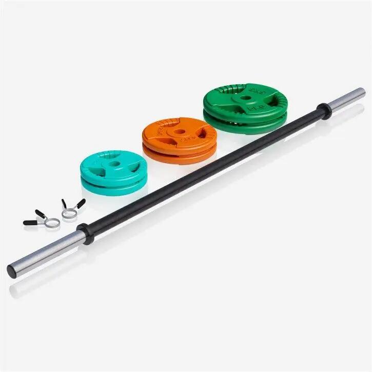 BARRE D'AEROBIC 130 CM POIGNÉES CHROMÉES AVEC POIDS GRIP EN CAOUTCHOUC | DIAMÈTR 5/10