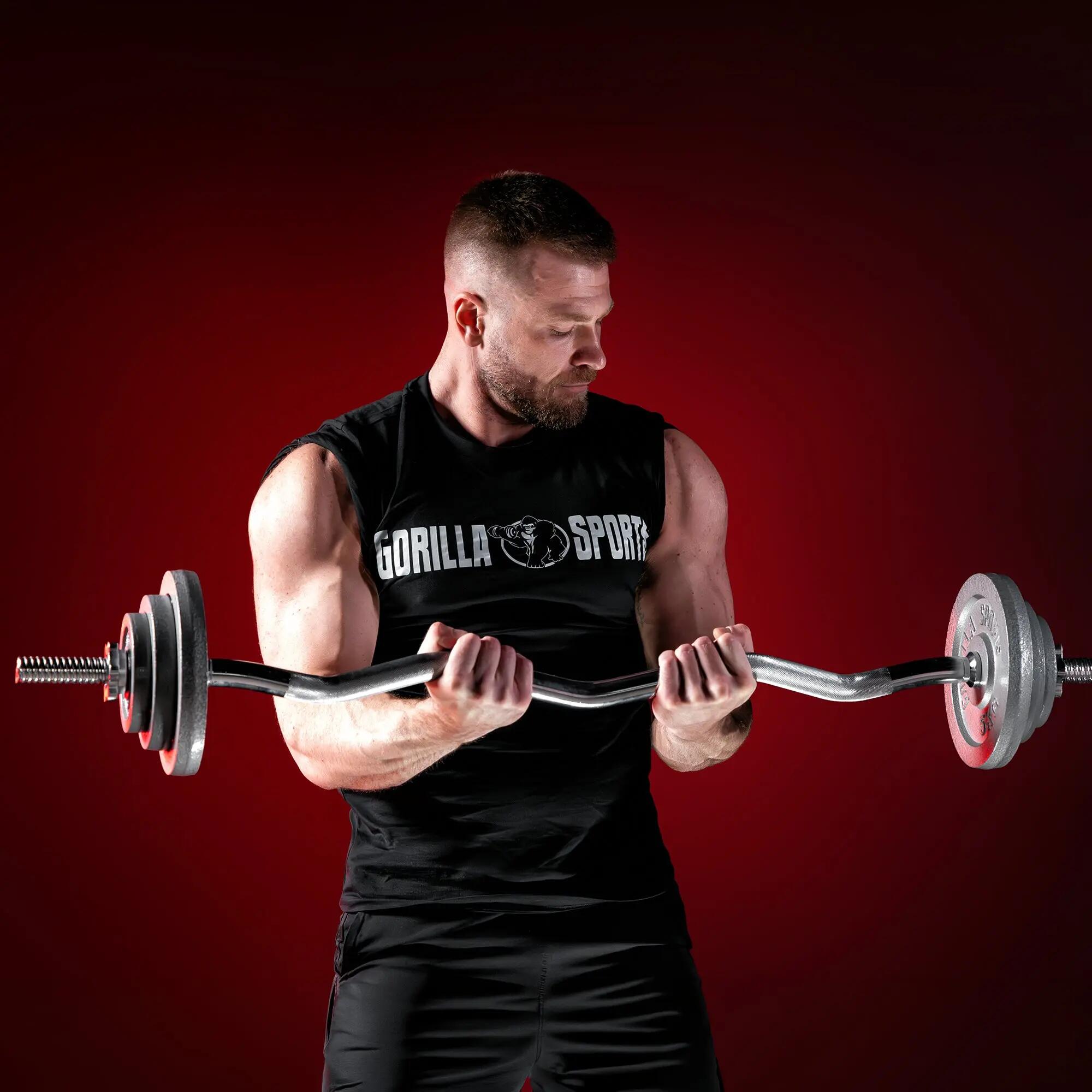 Zestaw sztangi + hantle treningowe Gorilla Sports 105 kg 13/14