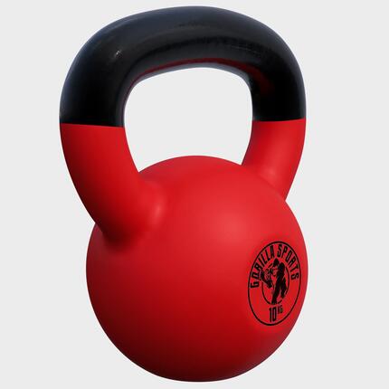 Kettlebell - 10 kg, Gusseisen, Vinyl Beschichtung, Schwunghantel, Kugelgewicht