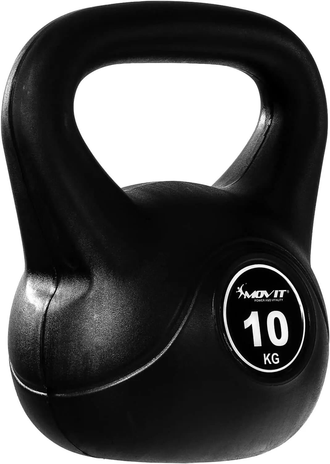 Kettlebell, MOVIT® de 10 kg, negru