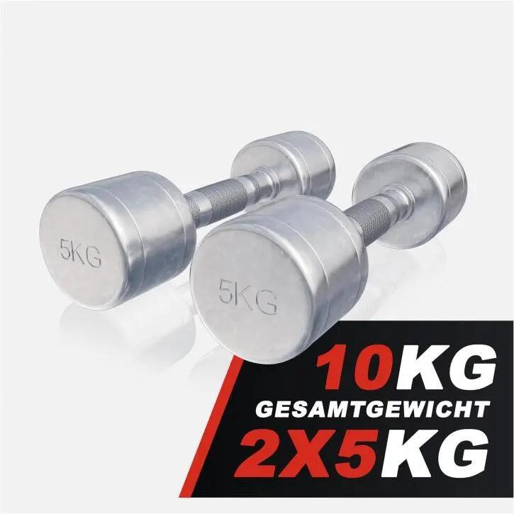 Haltère GORILLA SPORTS acier chromé poignée moletée 6/10