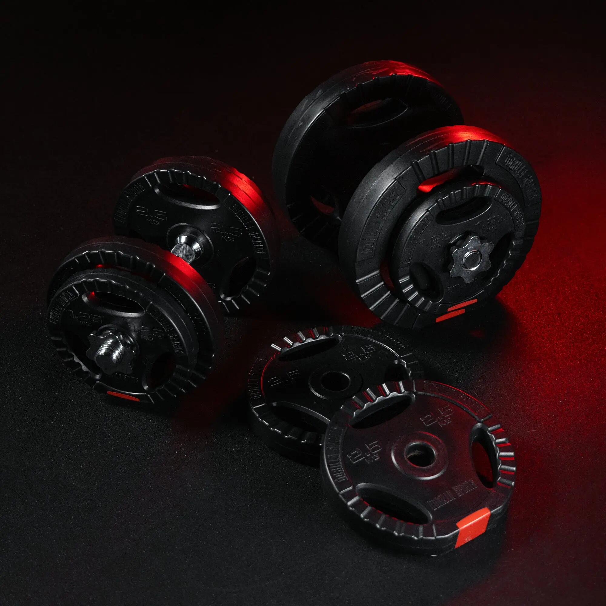 Gorilla Sports sada činek s plastovými kotouči 30 kg 3/9
