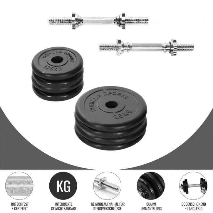 Dumbellset - Halterset - Rubber - 20 kg 8/9
