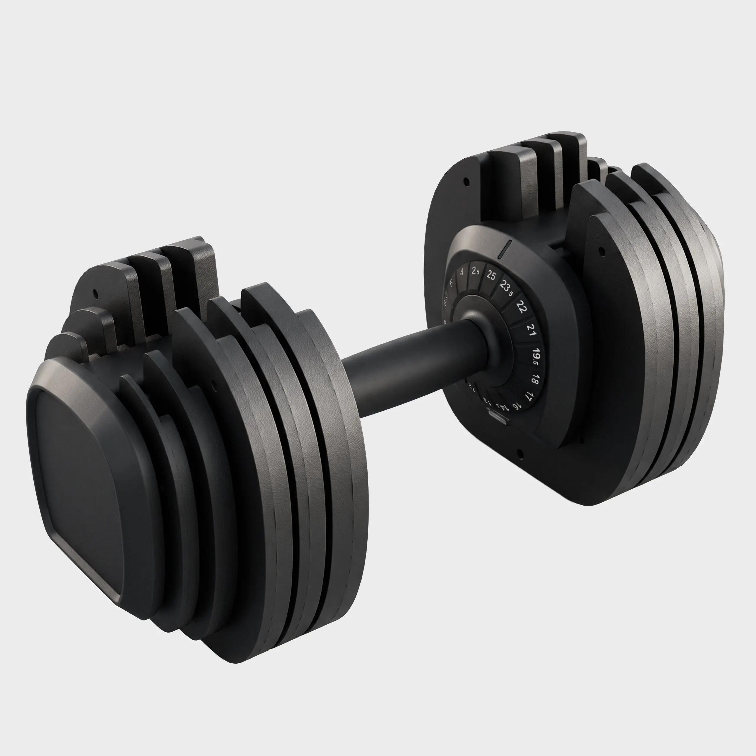Haltère réglable 2,5 à 25 kg, 18 paliers, plateau de rangement inclus 5/7