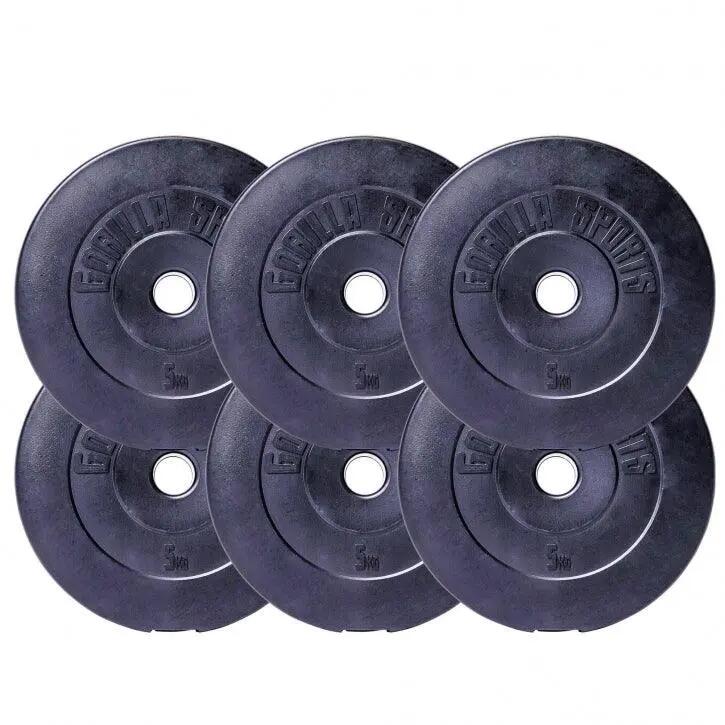 Unisex - posilování - výměnné kotouče, plastový potah - činkový set - 38 kg 9/13