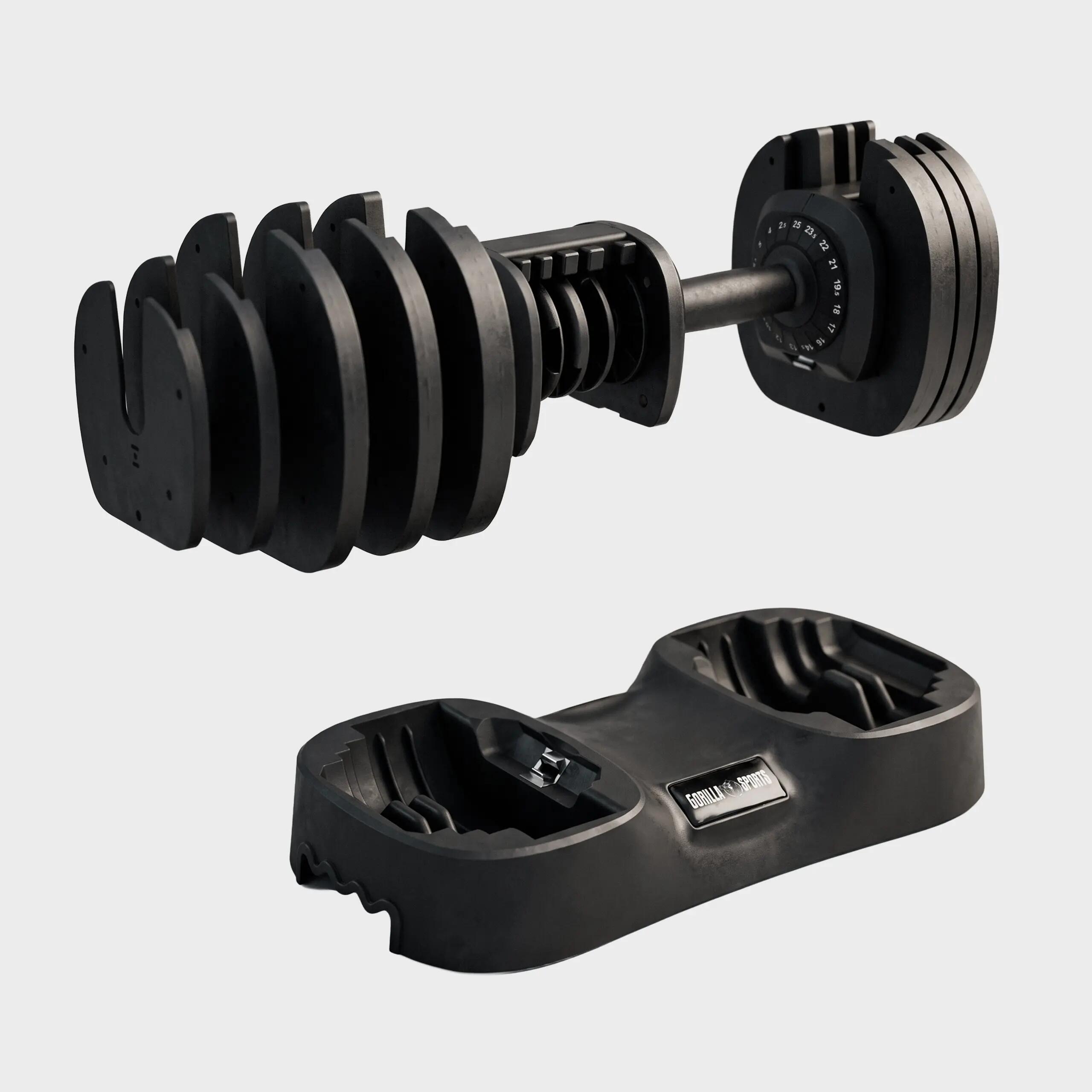 Haltère réglable 2,5 à 25 kg, 18 paliers, plateau de rangement inclus 4/7