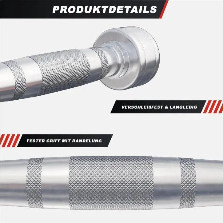 Haltères chromés GORILLA SPORTS acier monobloc poignée moletée 5/10