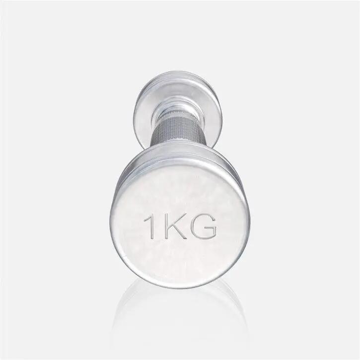Haltères chromés GORILLA SPORTS acier monobloc poignée moletée 2/10
