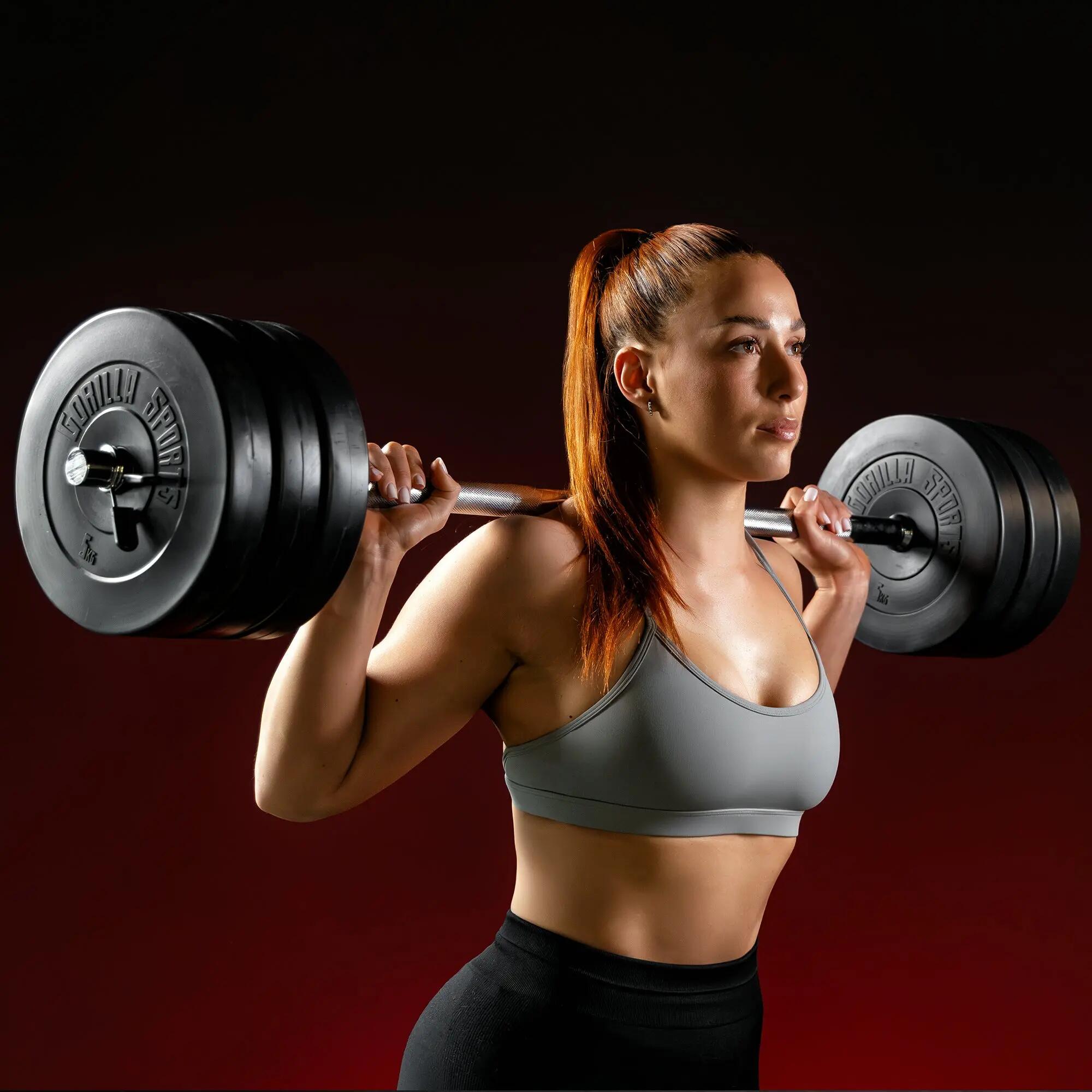 Unisex - posilování - výměnné kotouče, plastový potah - činkový set - 38 kg 2/13