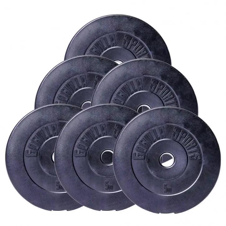 Unisex - posilování - výměnné kotouče, plastový potah - činkový set - 38 kg 10/13