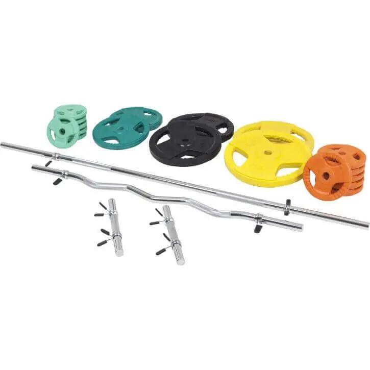 Halterset 108 kg - Halters met Gewichten - Gripper Gietijzer - Rubber Coating - 6/7