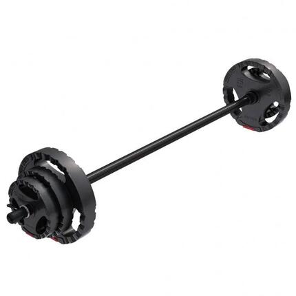 Haltère aérobic Gorilla Sports 20 kg barre 130 cm plastique poignée