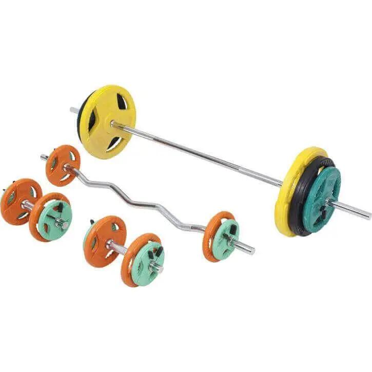 Halterset 108 kg - Halters met Gewichten - Gripper Gietijzer - Rubber Coating - 3/7