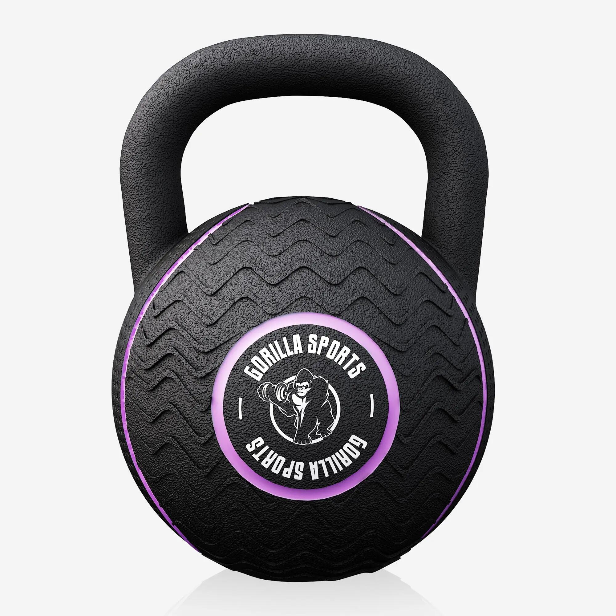 Kettlebell 8 kg gumowany żeliwo Gorilla Sports 3/4