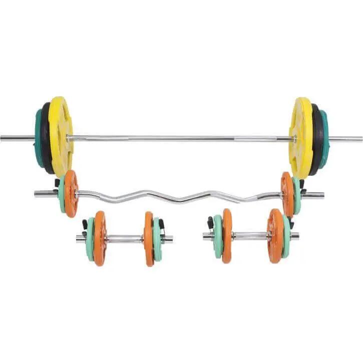 Halterset 108 kg - Halters met Gewichten - Gripper Gietijzer - Rubber Coating - 2/7