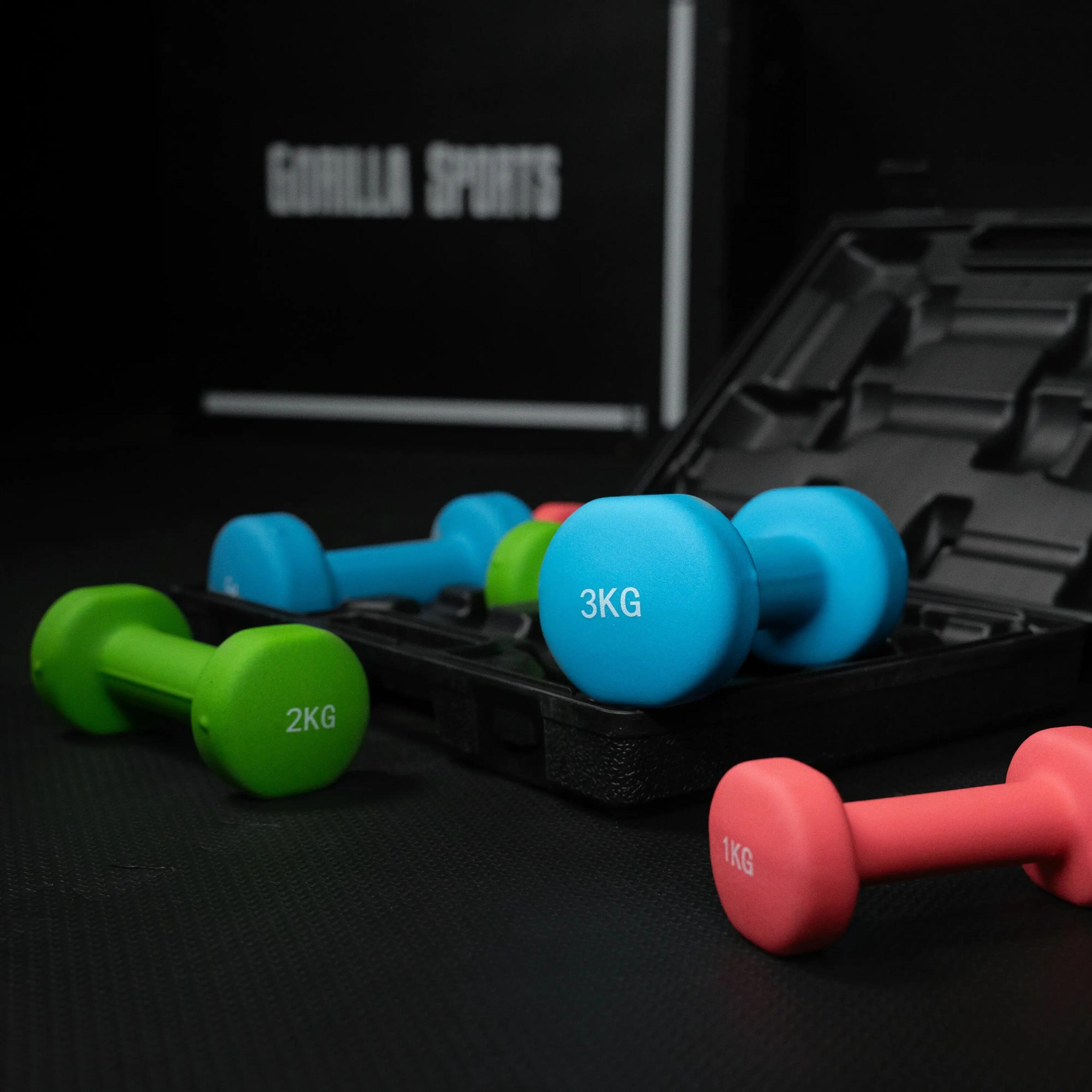Dumbellset - Halterset - Aerobic - 12 kg - In koffer 9/15