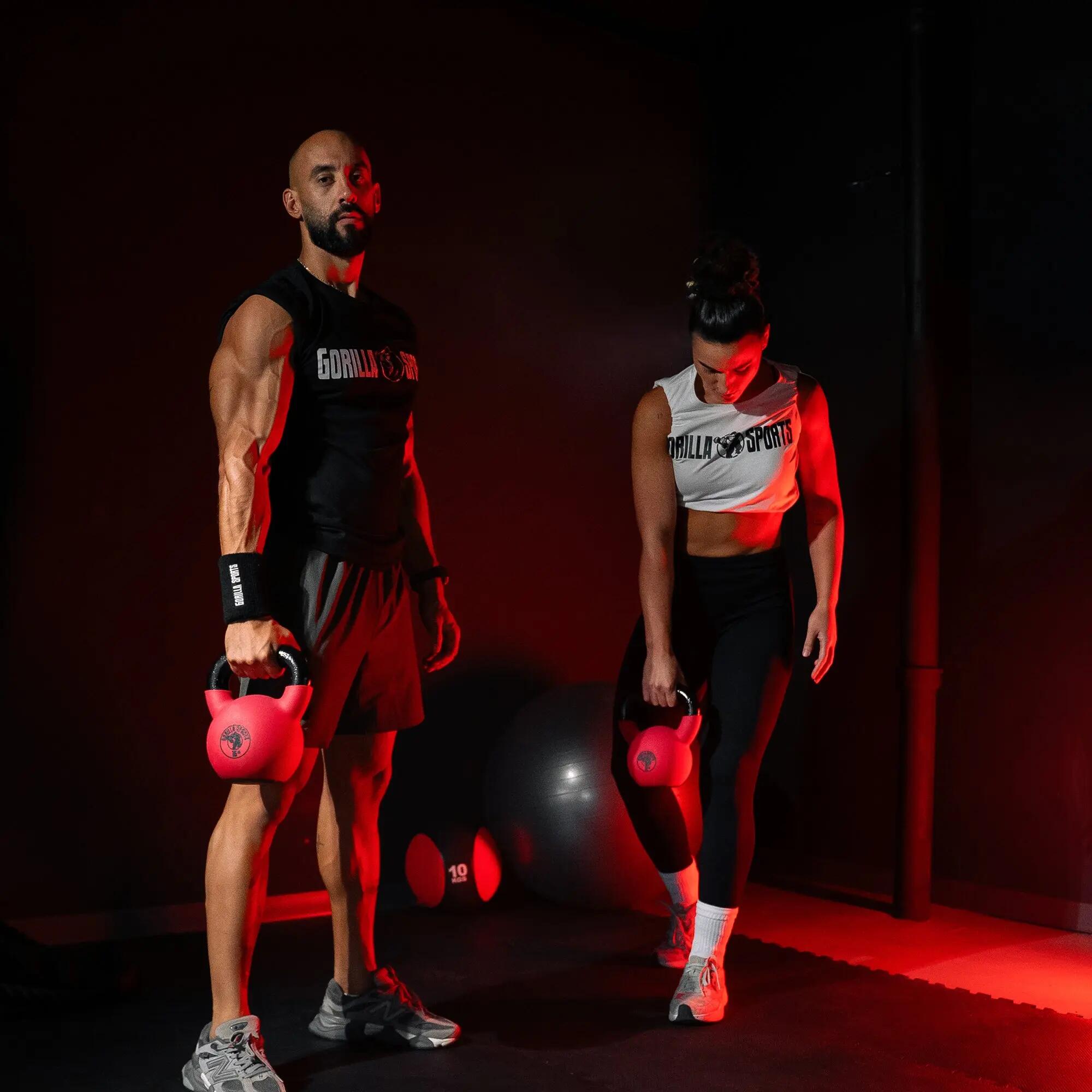 Kettlebell GORILLA SPORTS Neoprene rouge 7/9