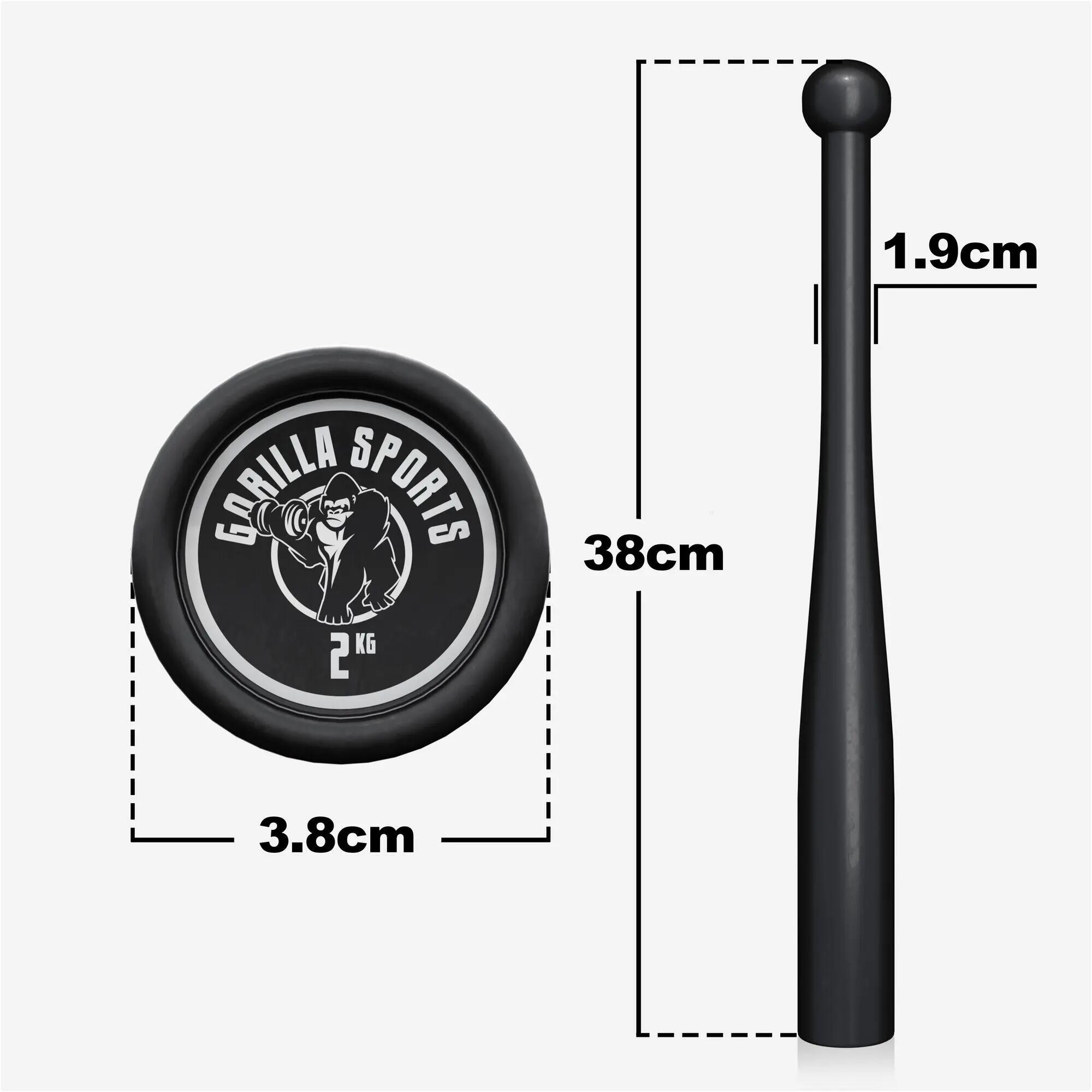 Massue indienne GORILLA SPORTS Clubbell fonte 2–20 kg noire 3/7