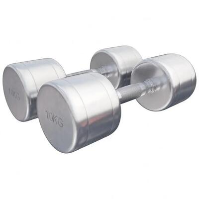 Dumbellset 20 kg - 2x10 kg - halterset - vaste dumbbells - chroom