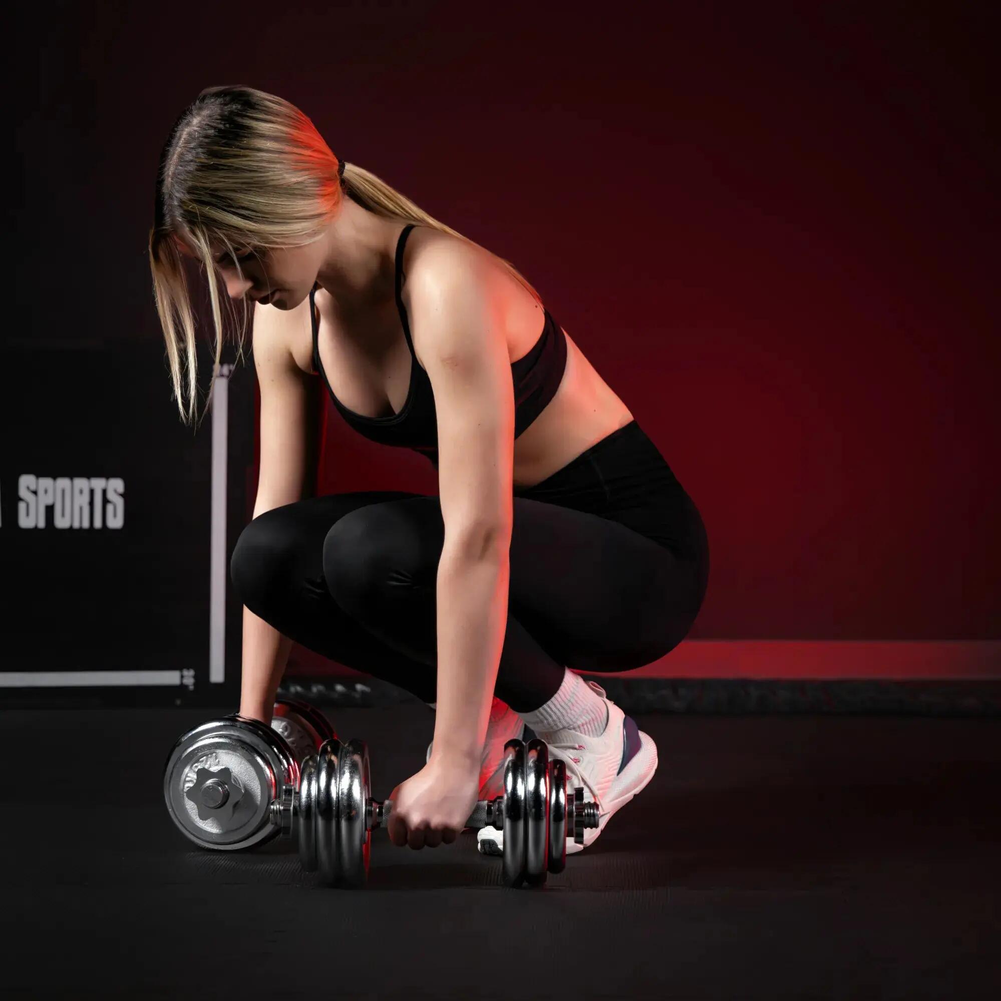 KIT HALTÈRES COURT DE 30 KG AVEC DISQUES CHROMÉS | MUSCULATION | 30MM/31MM 9/15