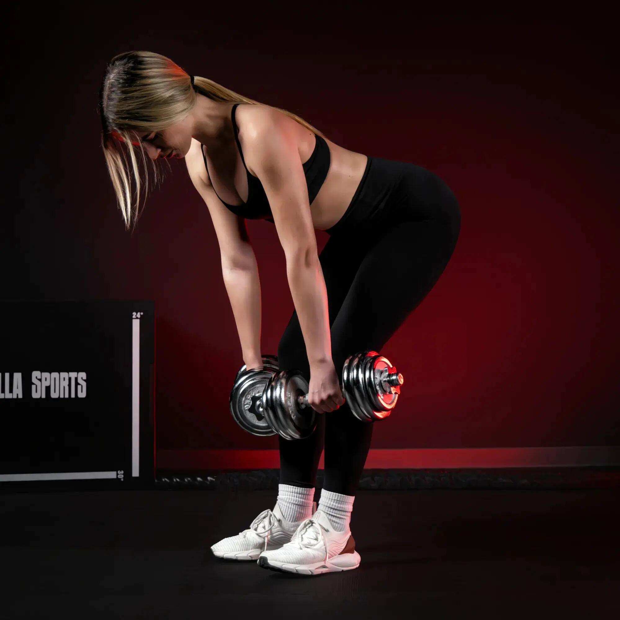 KIT HALTÈRES COURT DE 30 KG AVEC DISQUES CHROMÉS | MUSCULATION | 30MM/31MM 8/15