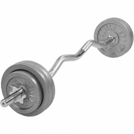 SET D'HALTÈRES BARRE CURL 35KG | DISQUES EN FONTE + BARRES | MUSCULATION
