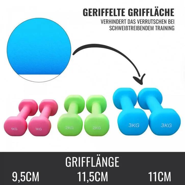 Dumbellset - Halterset - Aerobic - 12 kg - In koffer 4/15