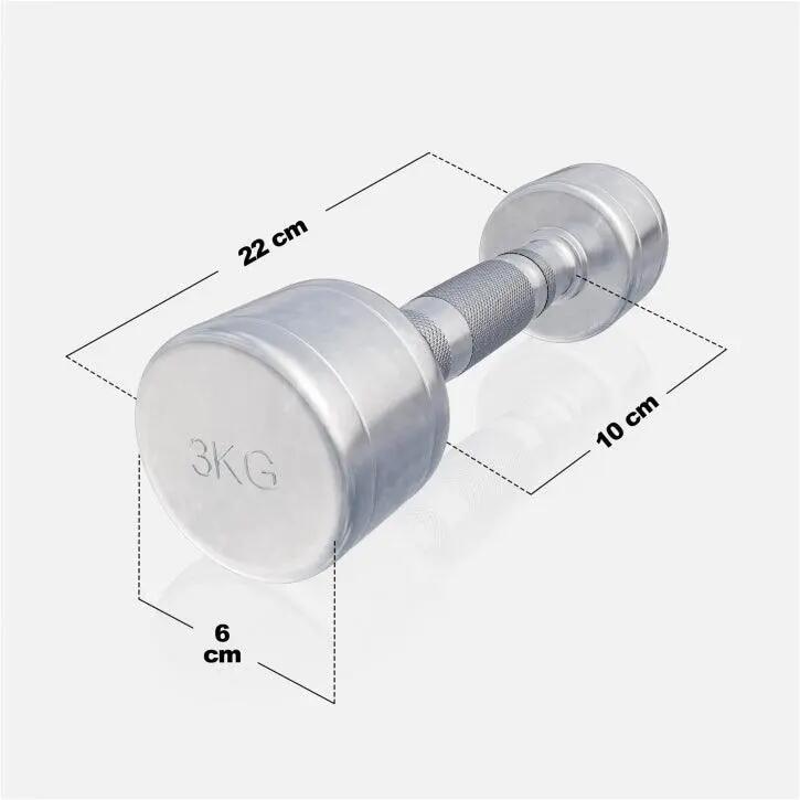 Hantla chromowana 2x3 kg - Komplet hantle stałe profesjonalne Gorilla Sports 4/10
