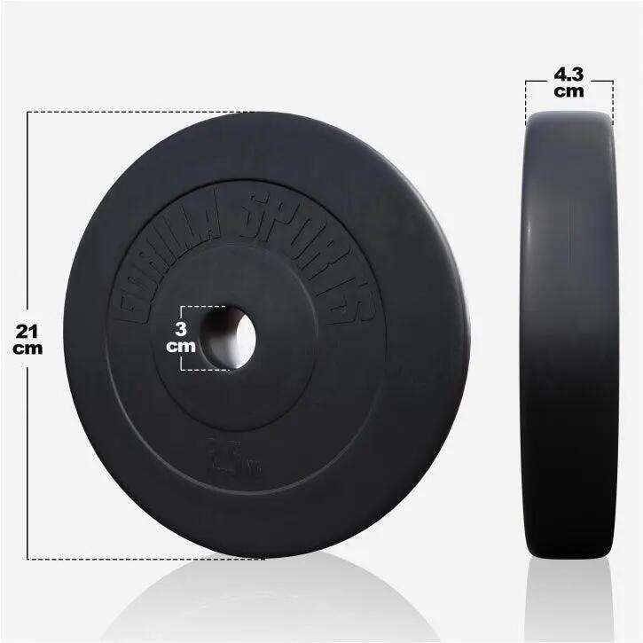 Halterset 60 kg - Kunststof - Halters met Gewichten - 30 mm 5/11