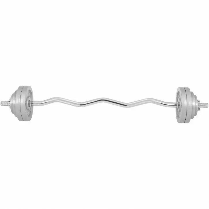 SET D'HALTÈRES BARRE CURL 35KG | DISQUES EN FONTE + BARRES | MUSCULATION 4/6
