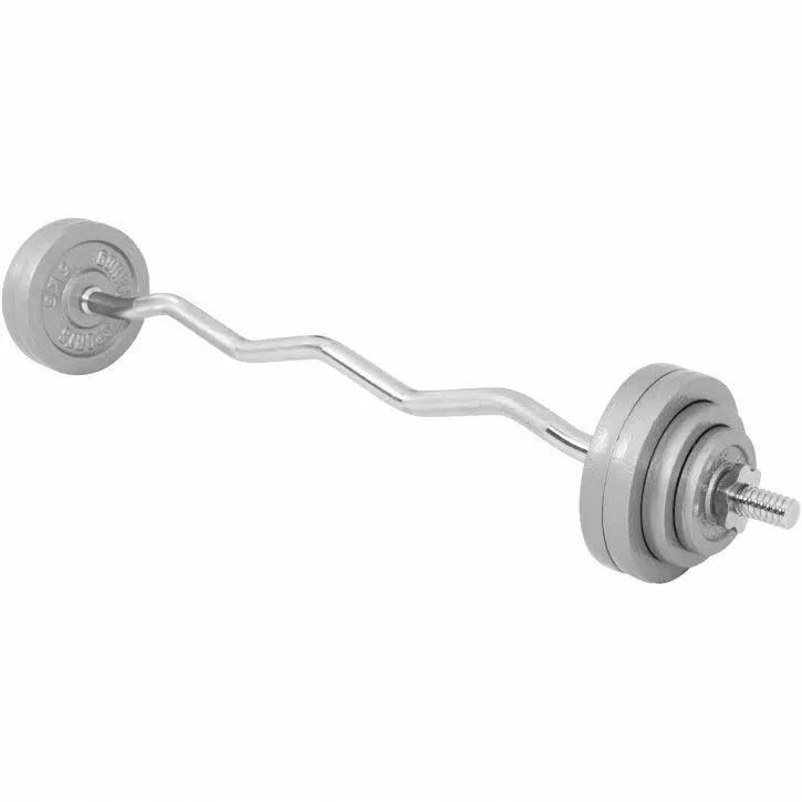 SET D'HALTÈRES BARRE CURL 35KG | DISQUES EN FONTE + BARRES | MUSCULATION 3/6
