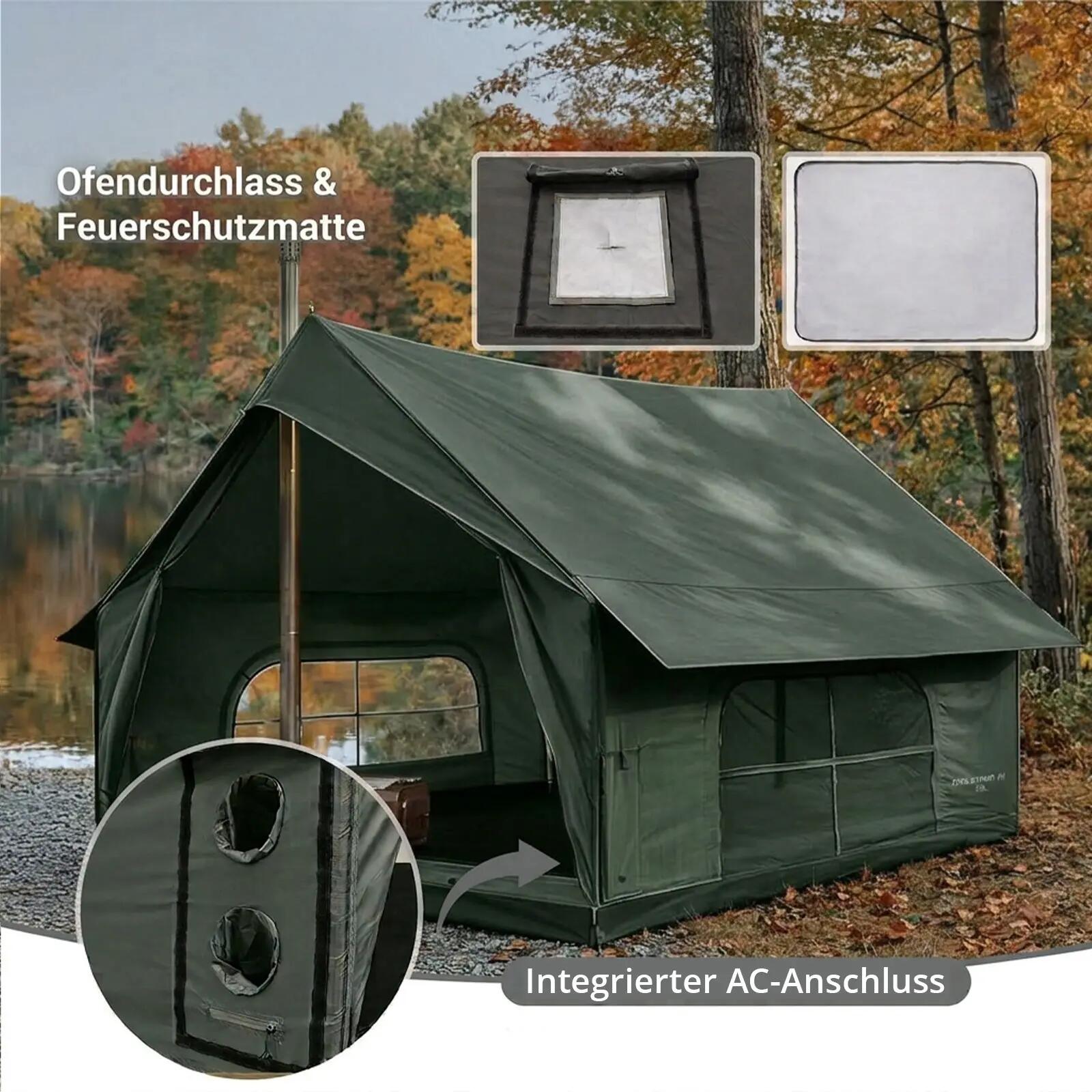Hauszelt Pinehouse III Familienzelt 5 Personen Campingzelt Baumwolle 4/7