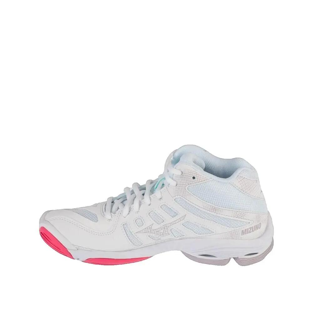 Chaussures de volley Mizuno Wave Voltage 2 Mid Blanc/Violet Indigo/Rose Camélia 2/3