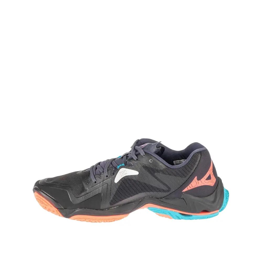 Chaussures de volley Mizuno Wave Lightning Z8 Noir/Flamme Néon/Peacock Bleu 2/3