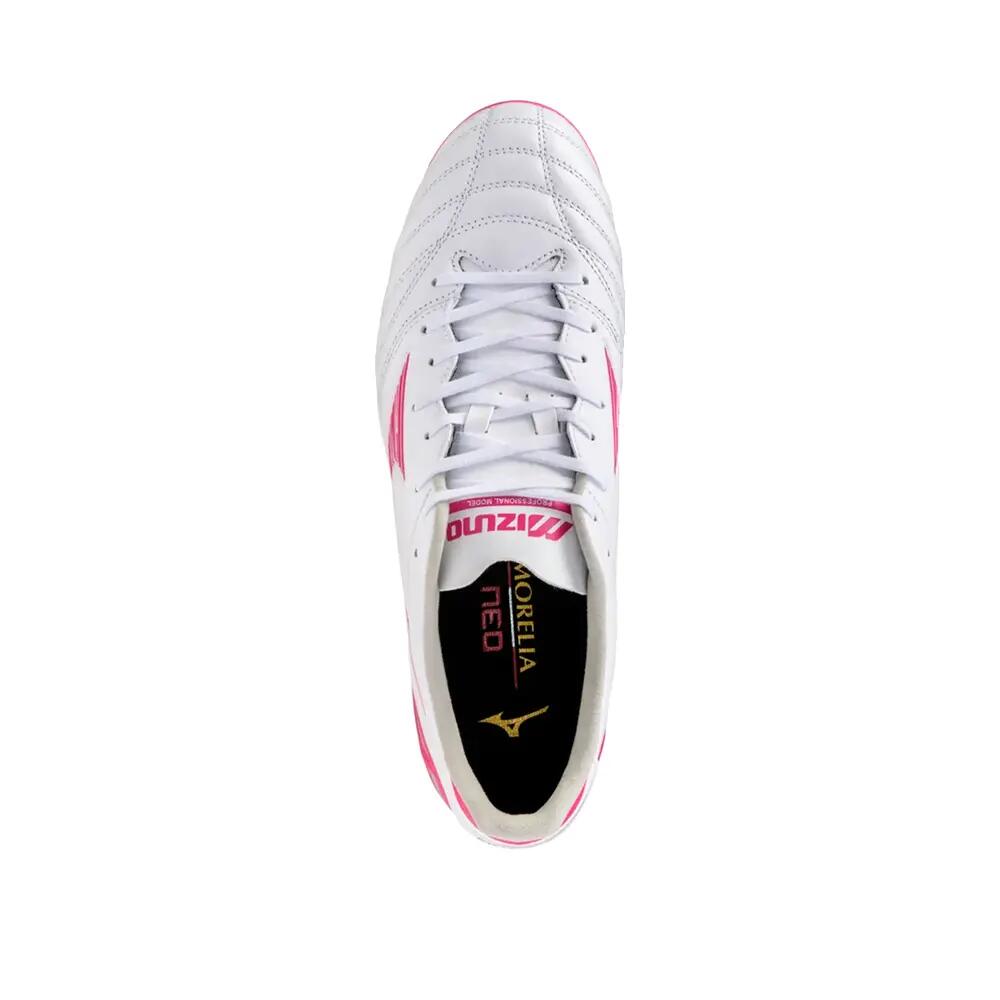 Mizuno Morelia Neo IV Pro Labdarúgó cipő Fehér és fukszia 6/6