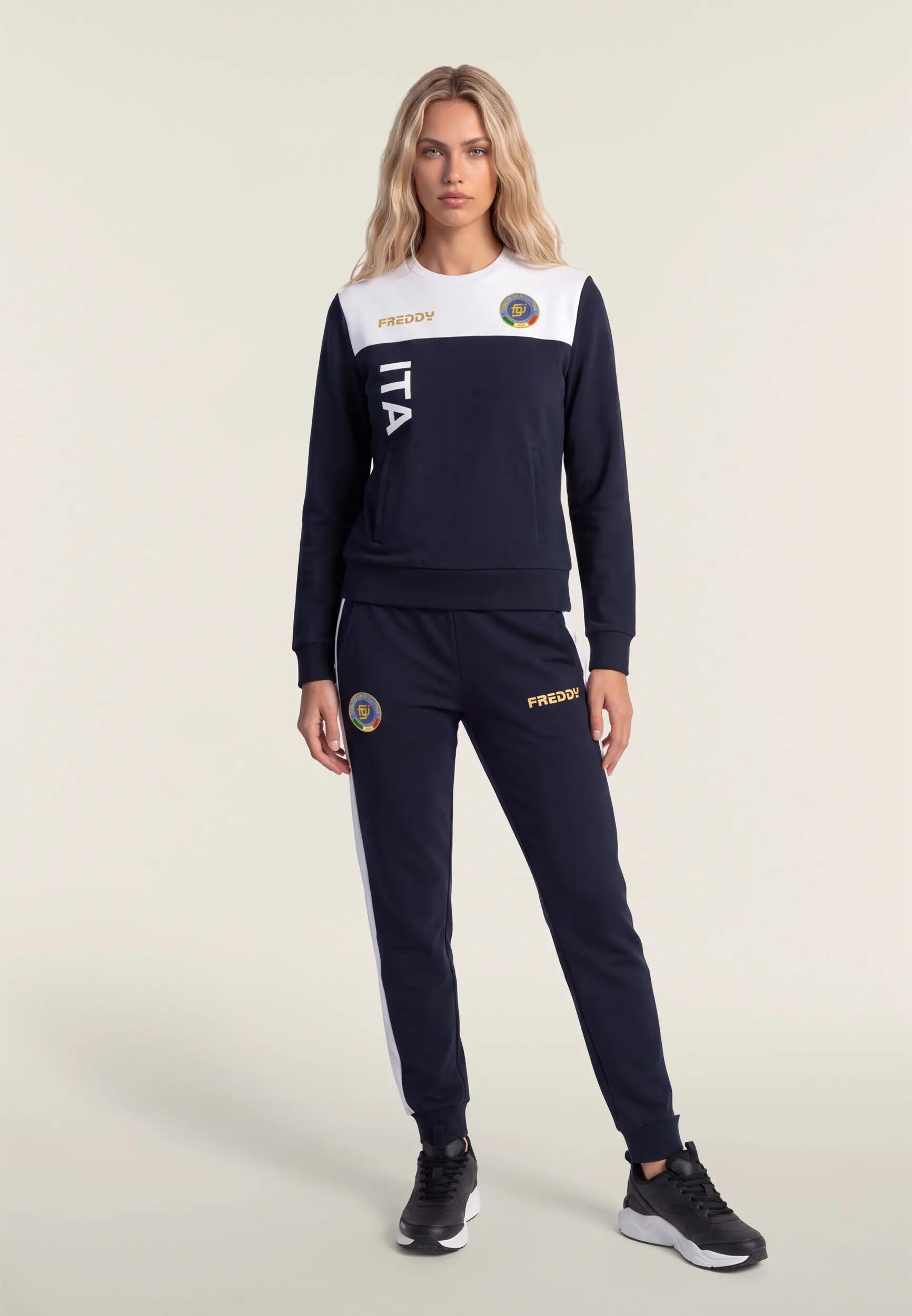 Tuta Donna Italia FGI Girocollo in Felpa Brushed 2/7