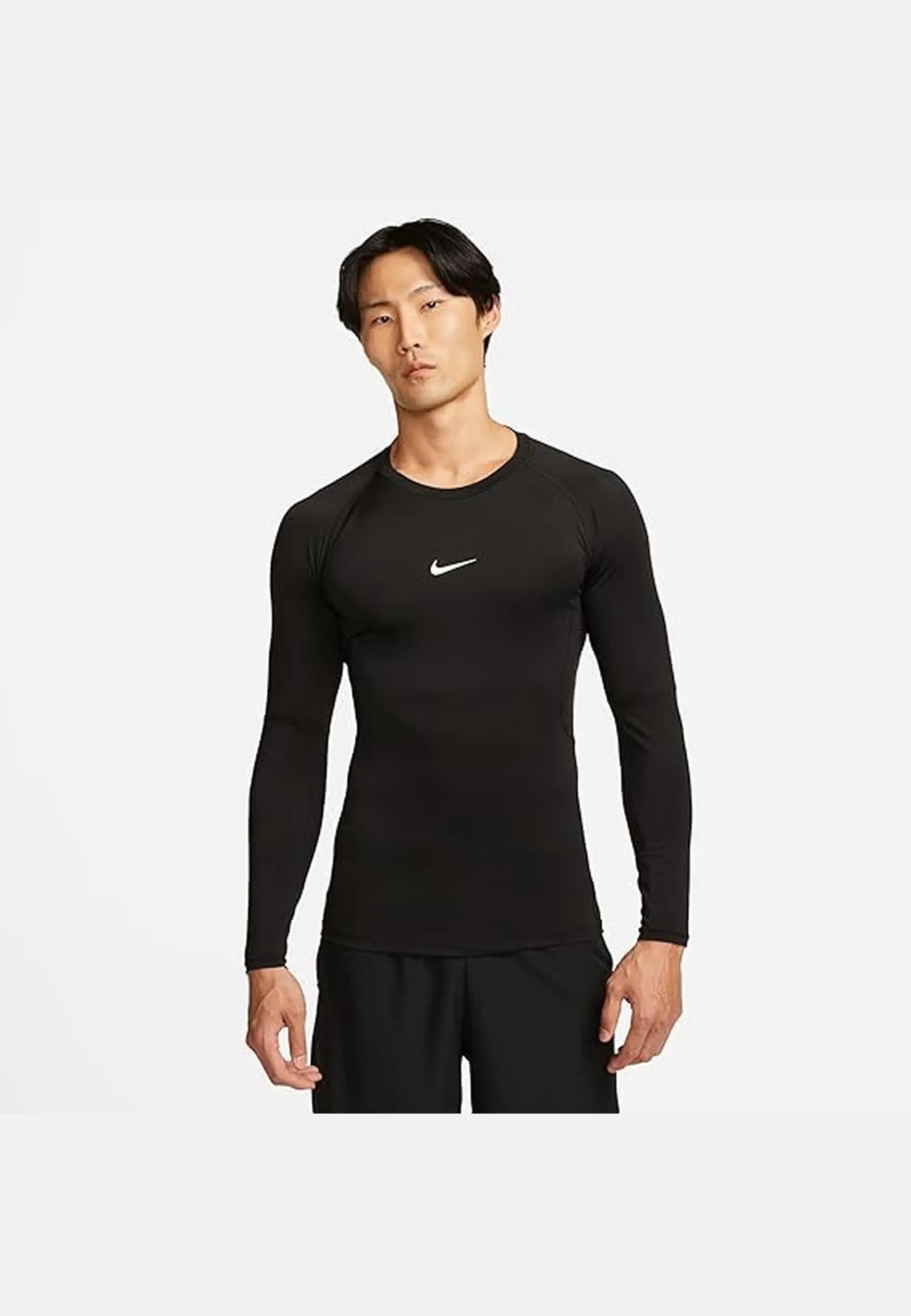 Maglie maniche lunghe da palestra uomo nike nero 7/9