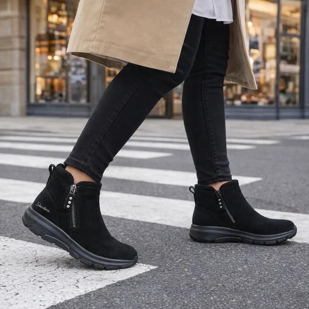 Skechers Easy Going Urban Zip Negro - Botín Cómodo Mujer 6/7